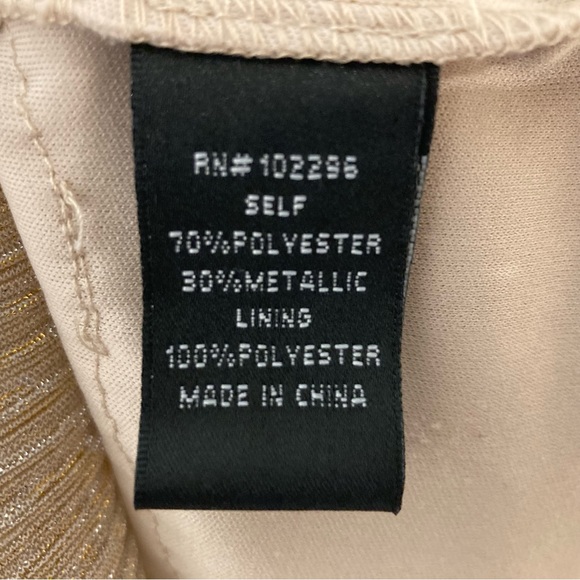 Connected Apparel Metallic Gold and Silver Champagne Tiered Dress - Picture 7 of 7